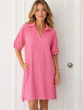 Emily McCarthy Pink Textured Leopard Print Tunic Dress NWT Size Small